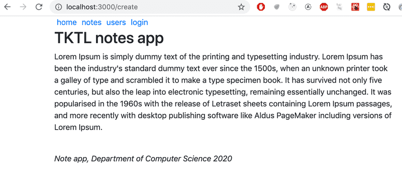 browser notes app with margin spacing