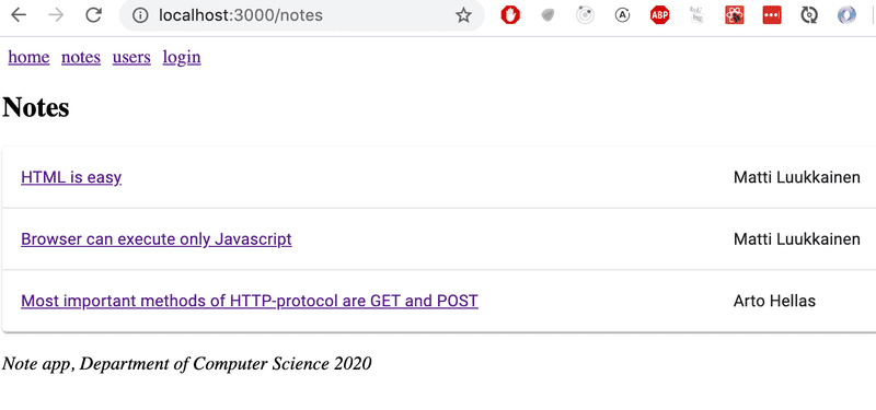 tabla de notas de material UI