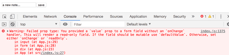 provided value to prop without onchange console error
