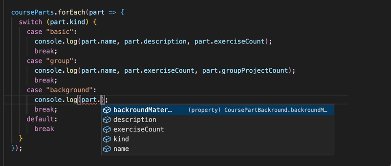 vscode showing part. and then the attributes