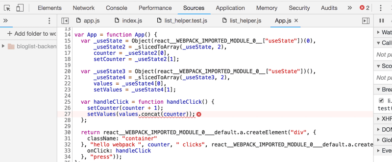 código fuente de devtools no muestra nuestro código fuente