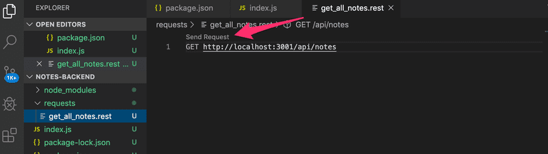 get all notes rest file with get request on notes