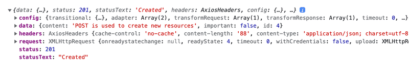 datos en formato json en la consola