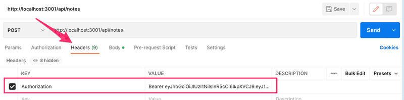 postman adding bearer token