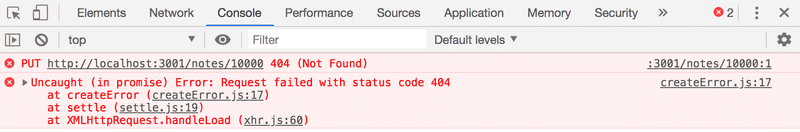 404 not found error in dev tools